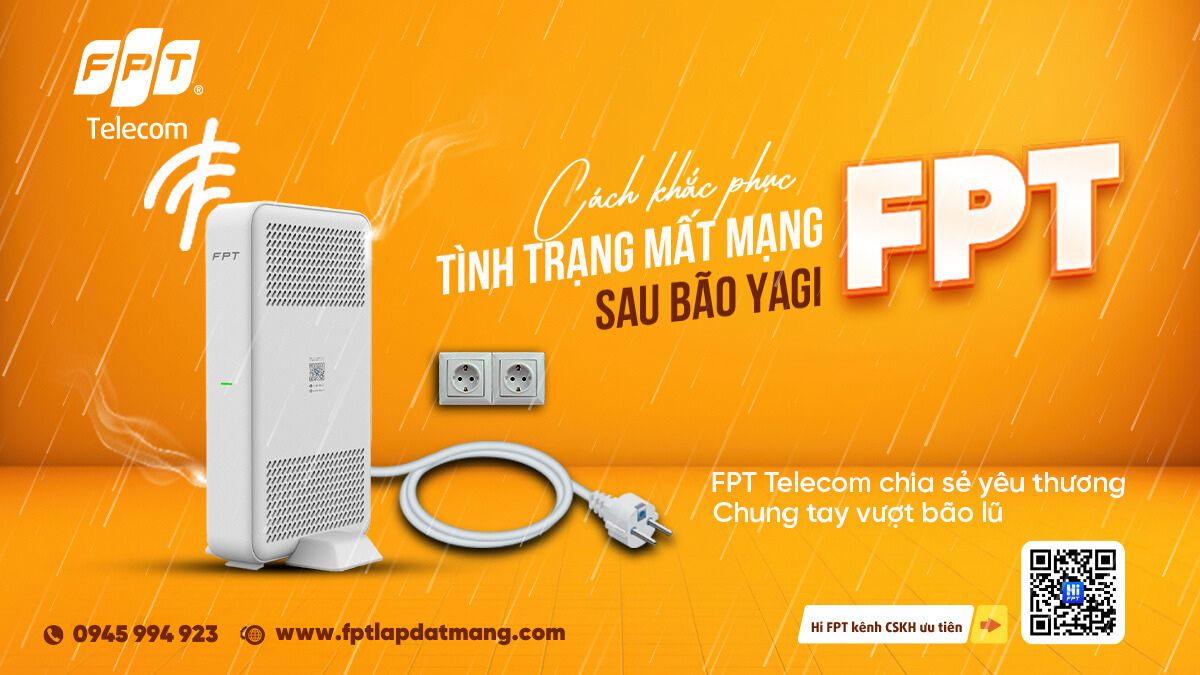 Khắc phục WiFi Internet FPT sau bão Yagi