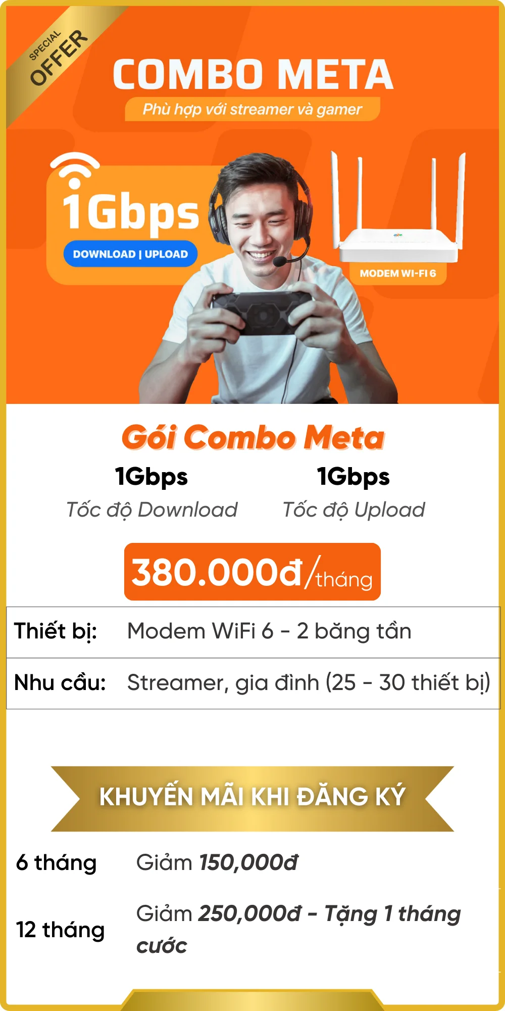 Gói Combo WiFi Meta FPT