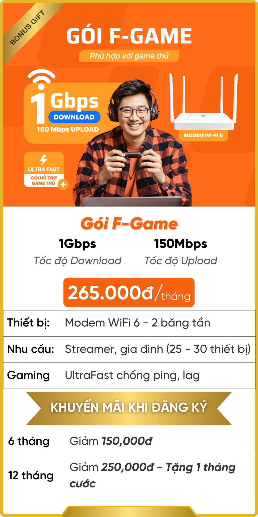Gói WiFi F-Game FPT
