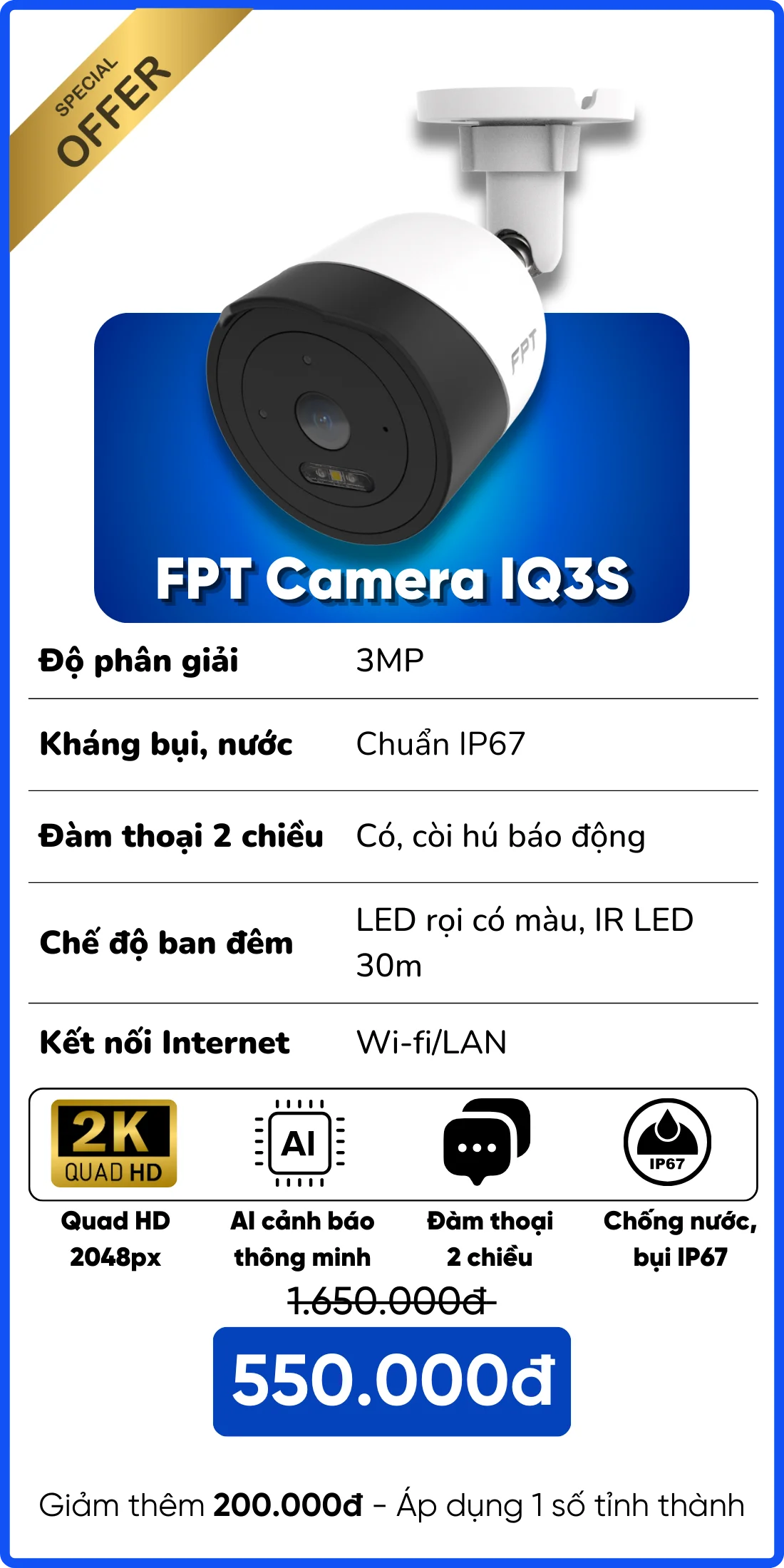 Camera IQ3S FPT